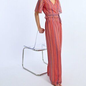 NWT Molly Bracken Knitted Wide-Leg Pants – Multicolor Boho Vibes